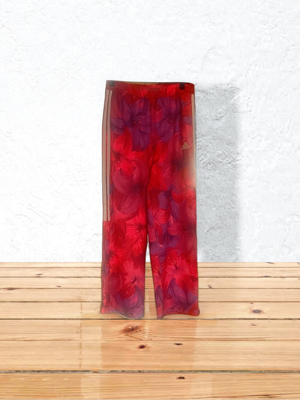 adidas Floral Wide-Leg Track Pants in Pink and Purple NWOT